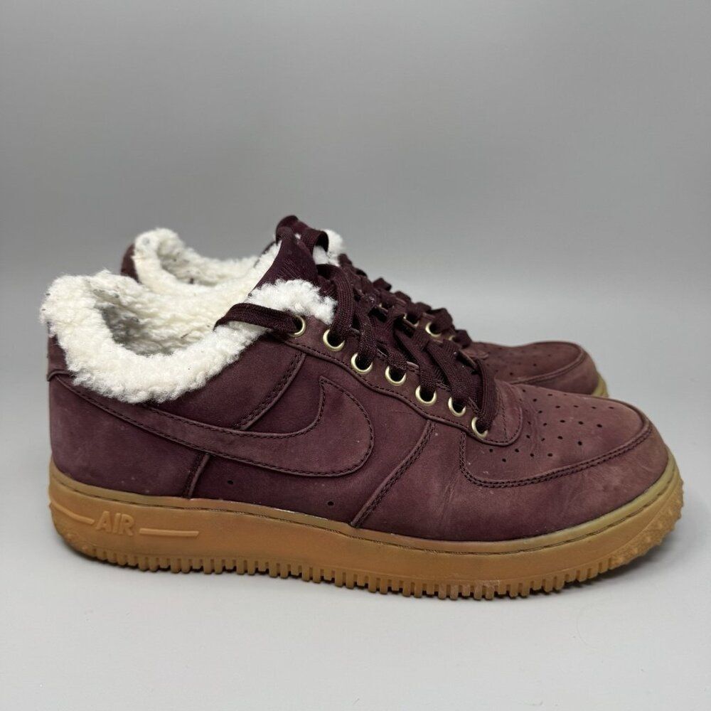 Nike Air Force 1 Premium Winter AV2874-800 Men's 10 Burgundy Shoes Sneakers